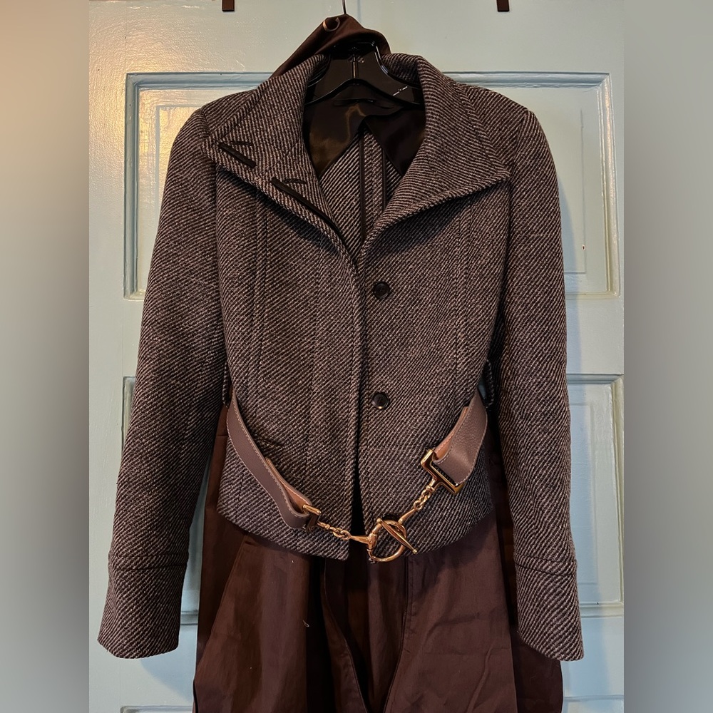 NWOT Authentic Gucci Jacket with Leather Belt